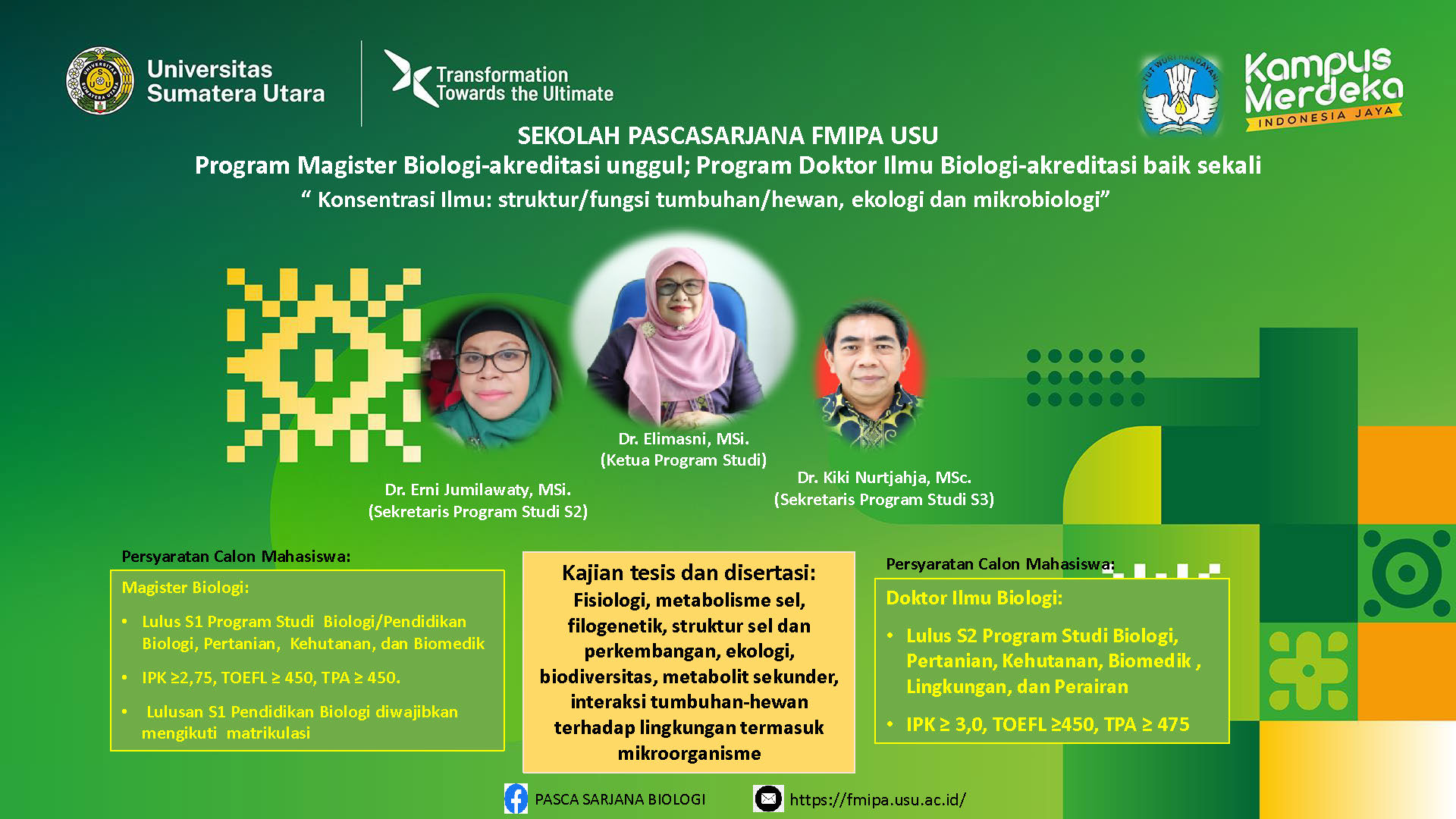 Admission for Biology Postgraduate Students